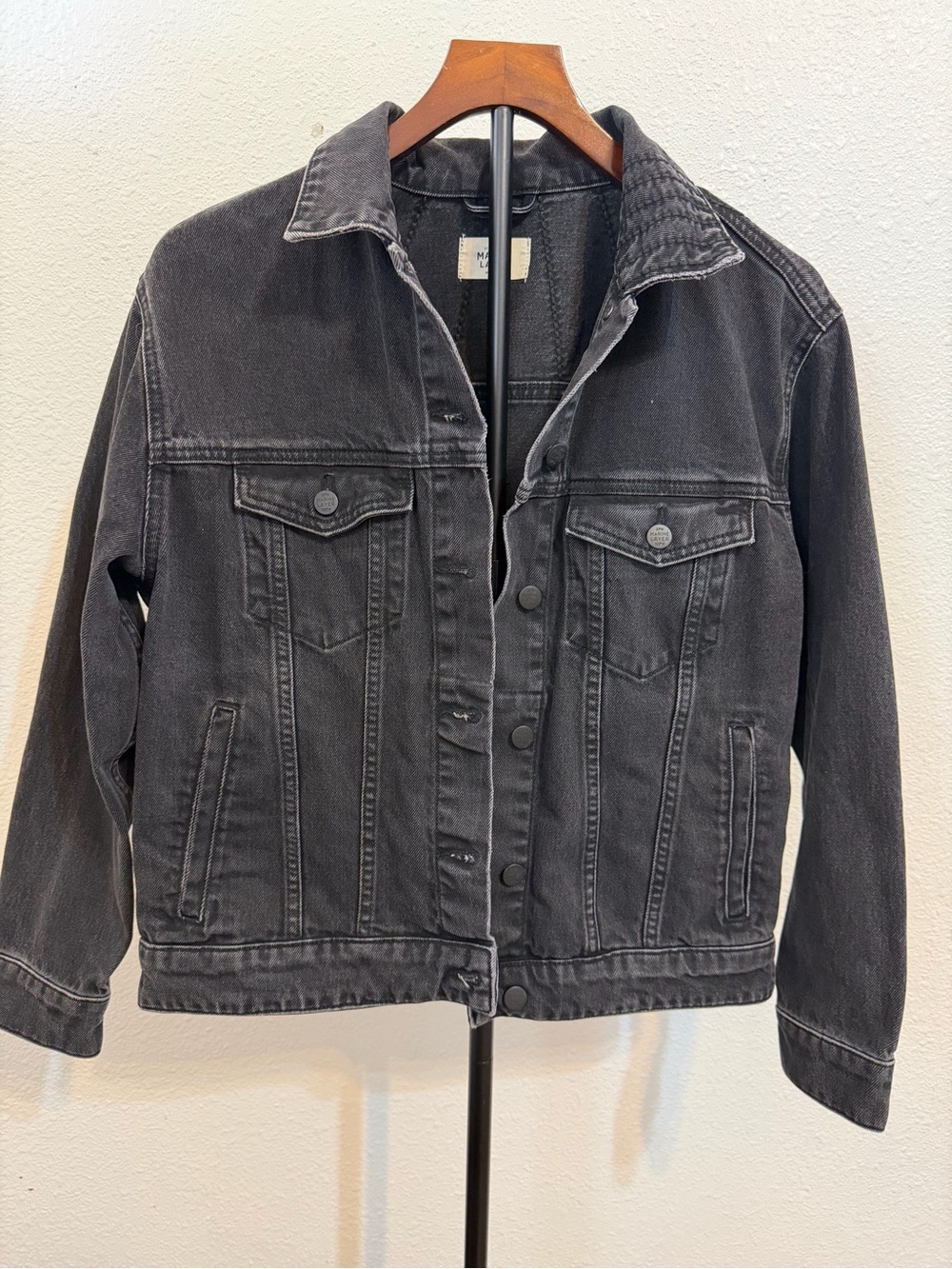 Marine Layer Washed Black Denim Jean Jacket Cotton truckers jacket